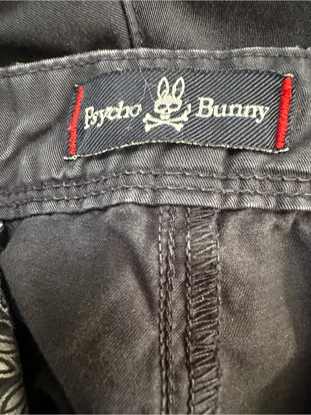 Psycho Bunny Mens 33 Classic Navy Blue Chino Cotton Adjustable Waist Shorts